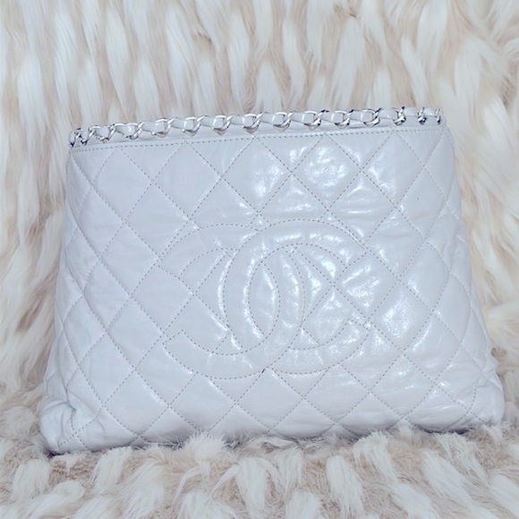 CHANEL White Leather bag authentic 100% - Picture 2 of 16